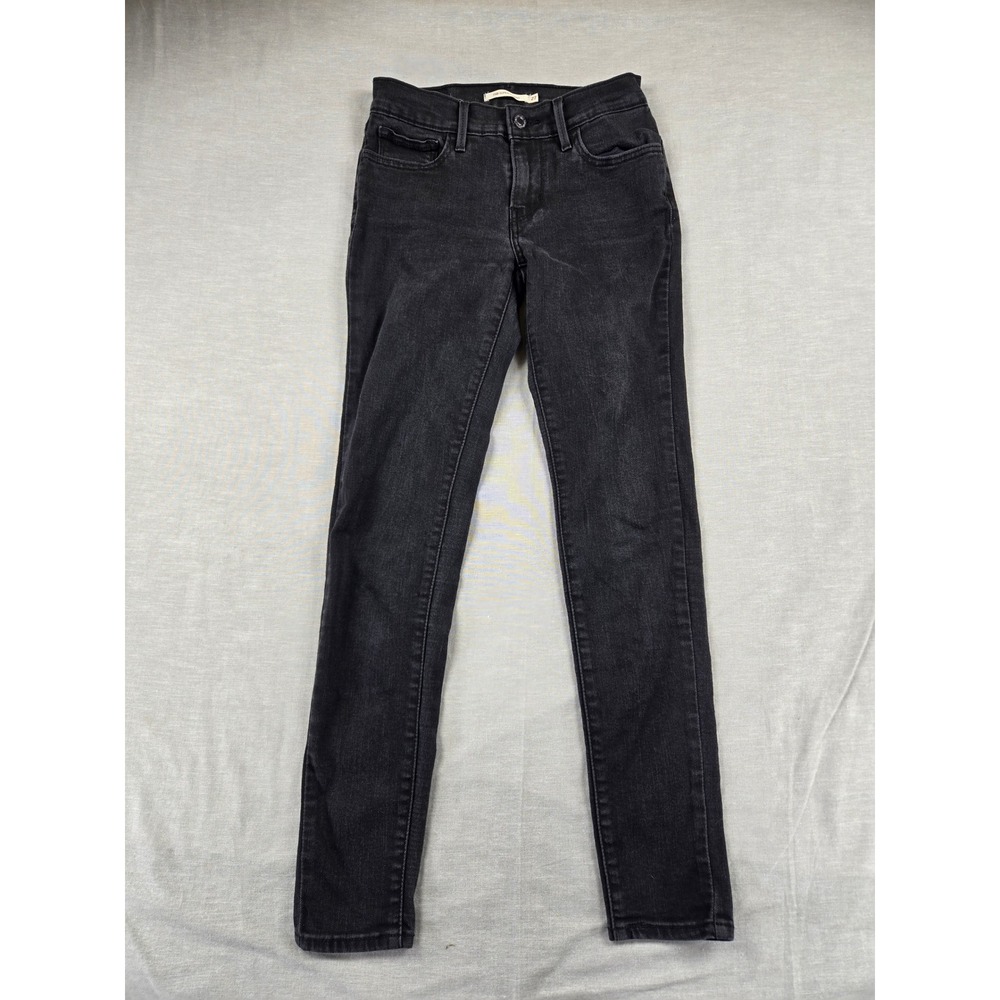 Levis 710 Super Skinny Jeans Black W27 L27.5 Stretch Denim Mid Rise 17778-0034